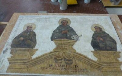 Padova – Convento Basilica del Santo – Stacco dei dipinti murali del “Corridoio Rosso”