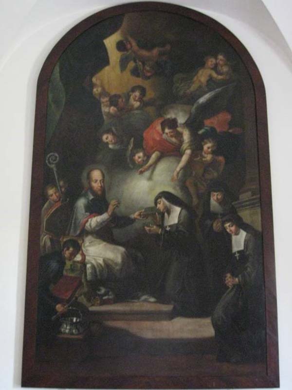 Padova – Monastero della Visitazione – Dipinto raffigurante San Francesco di Sales consegna le Costituzioni a S. Francesca Fremiot de Chantal