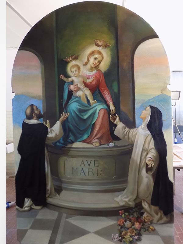 Padova – Chiesa di S. Sofia – Dipinto su tela raffigurante la Madonna del Rosario
